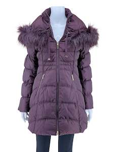 Laundry Segal Burgundy Puffer Coat