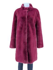 Velvet Faux Fur Dress Coat