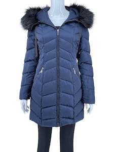 Womenswear: Tahari Blue Down Coat