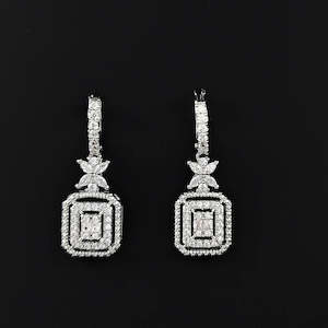 Square Cubic Zirconia Drop Earring