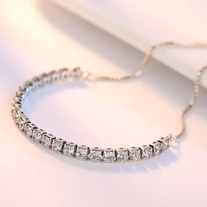 925 Sterling Silver Plated Cubic Zirconia Tennis Bracelet