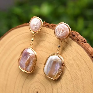 Womenswear: Pink Baroque Pearl Drop Earrings