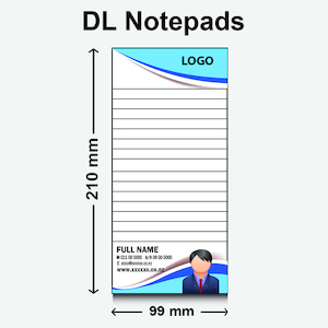 Products: DL Notepads – 40 leaves – 80gsm