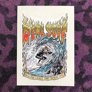 REAL SURF FLAMING TUBE STICKER A6