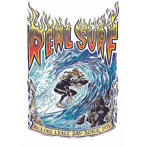 Art: REAL SURF FLAMING TUBE POSTER A2