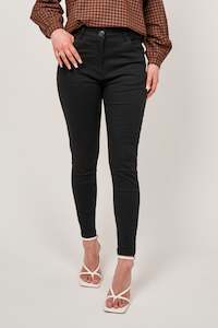 Black Skinny Fit Cotton Pants