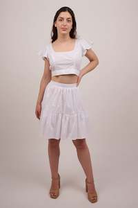 Cotton Knee length Tier Skirt