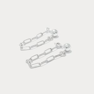 Clothing accessory: Stud Staple Chain Earrings