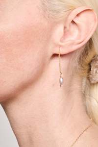 Gold Freshwater Pearl Threader Earrings