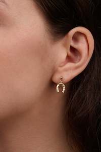 Horse shoe charm earringa