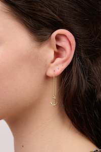 Clothing accessory: Threader Earrings with Anchor Charm