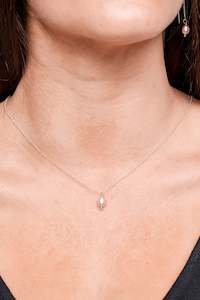 Pearl Drop Necklace - Silver