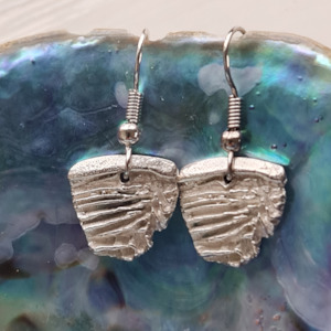 Shell Drop Earrings - Cast Sterling Silver