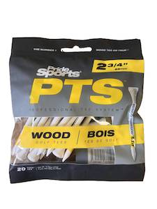 Pride Sports Professional Tee 2 3/4" 69mm 20 Pack Wooden Tees