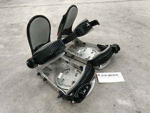 Hobby equipment and supply: Naked Aluminium Small Snowboard Bindings with Leash *Excellent Condition*