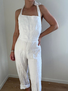 Subtitled Linen Jumpsuit - Size M Recycle The Label