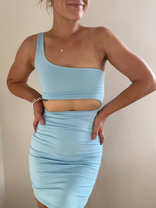 Baby Blue Cut-out Dress - Size 6 Recycle The Label