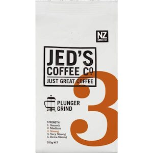 Jed’s Plunger Grind Coffee 3 Strong 200g