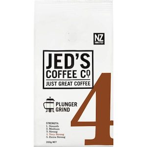 Jed’s Plunger Grind Coffee 4 Very Strong 200g