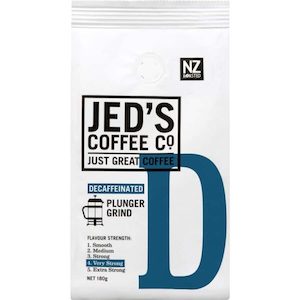 Jed’s Plunger Grind Coffee 4 Very Strong Decaf 180g