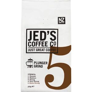 Jed’s Plunger Grind Coffee 5 Extra Strong 200g