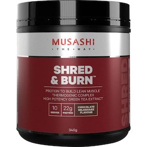 Musashi Shred & Burn Protein Powder Chocolate 340g