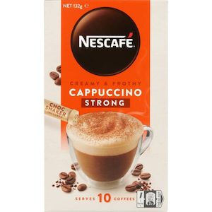 Nescafe Cafe Menu Coffee Sachets Cappuccino Strong 10pack