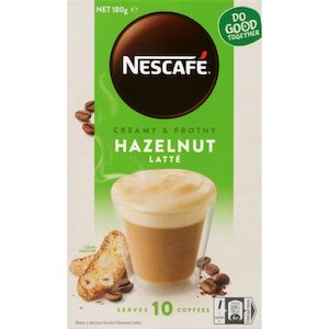 Nescafe Cafe Menu Coffee Sachets Hazelnut Latte 10pack