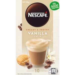 Nescafe Cafe Menu Coffee Sachets Vanilla Latte 10pack