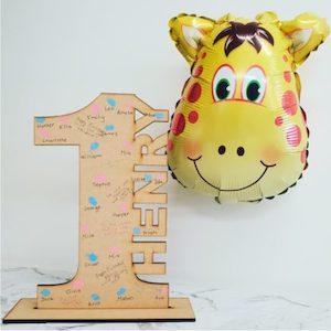 Celebration Standing Birthday Number – Fingerprints & Messages – Cut