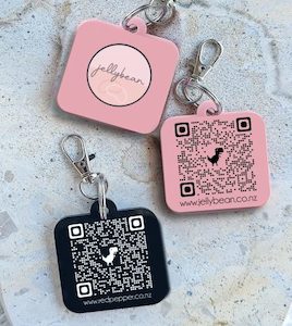 Textile printing or dyeing (on commission or fee basis): QR Code Keyrings