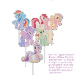 Textile printing or dyeing (on commission or fee basis): Little Pony Mini Toppers/Cake Charms or Cupcake Toppers