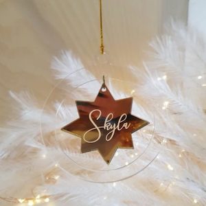 Textile printing or dyeing (on commission or fee basis): Floating Star Christmas Decoration