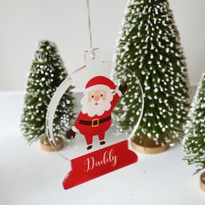 Personalised Snow Globe Christmas Tree Decorations – Santa and Friends