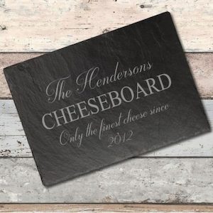 Textile printing or dyeing (on commission or fee basis): Wedding Slate board …… Only the finest cheese