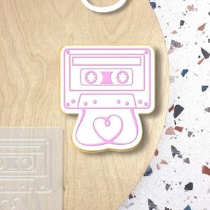 Cassette Tape with heart – Raised Cookie Stamp & Cutter