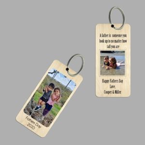 Textile printing or dyeing (on commission or fee basis): Rectangular Personalised Keyring