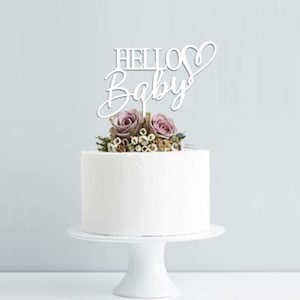 Textile printing or dyeing (on commission or fee basis): Hello Baby heart 4 ……. Reveal Cake Baby Shower