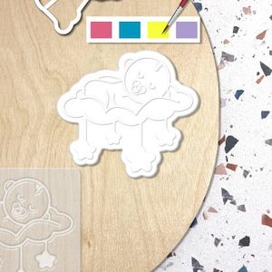 Baby On Cloud with Stars – Raised Cookie Stamp & Cutter