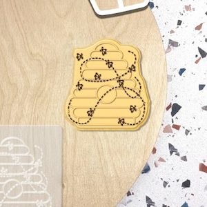 Hive with Bees – Raised Cookie Stamp & Cutter