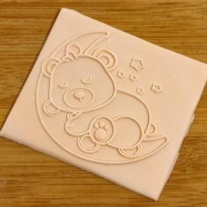 Teddy on the moon – Raised Cookie Stamp & Cutter