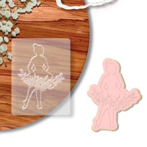 Ballet Floral Dress – Raised Cookie Stamp & Cutter