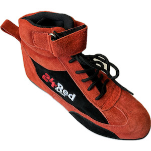 Professional motor racing: Red Leather Hide Track day Boots