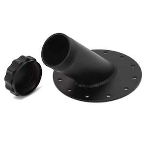 Professional motor racing: Aluminium Billet 45 degree fuel filler neck (Black)