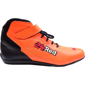 Fluro Orange Leather SFI Approved Race Boots – NG