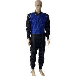 Professional motor racing: Adult 1 layer Suit Black /Blue-Ideal for Trackdays