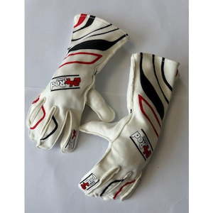 Race Gloves Outer Stitching SFI Approved White