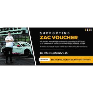 Professional motor racing: Supporting Zac Stichbury Voucher .00