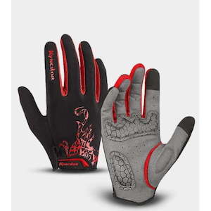 Professional motor racing: Red Long Finger Cycle Gloves