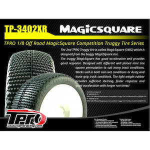 Tpro 1/8 Truggy Offroad Magic Square Competition Tyre Pre-mounted (pair)